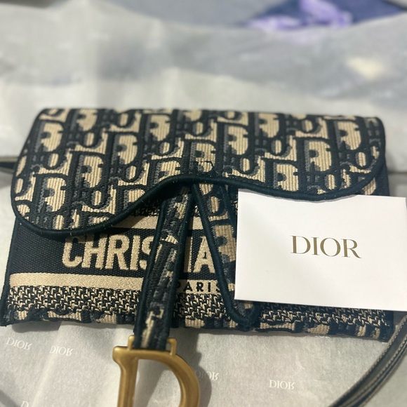 Dior Black and Tan Monogram Clutch - Picture 1 of 1